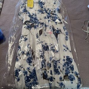 Lulus Floral Blue and White Dress
